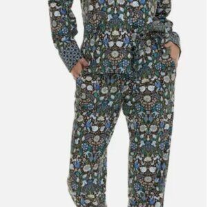 2 Pc Brown Floral Pajama Set